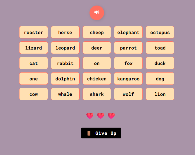 Bingo listening game